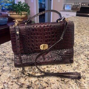 Vintage Brahmin Kaitlin Top Handle Briefcase/IPod Case Satchel Genuine Leather